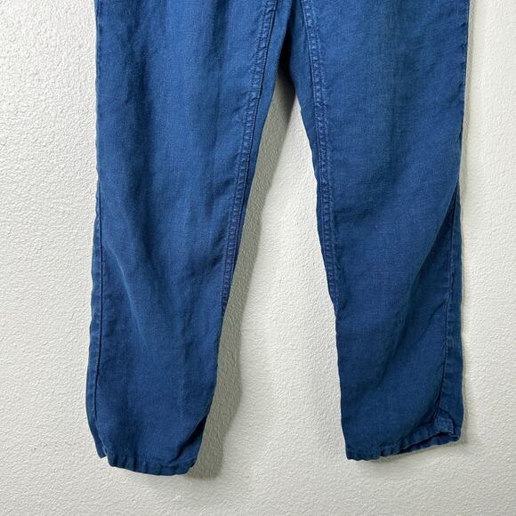 Poetry Linen Pants Blue Womens Size 8 5-Pocket Zip Fly Button Closure - Picture 3 of 8